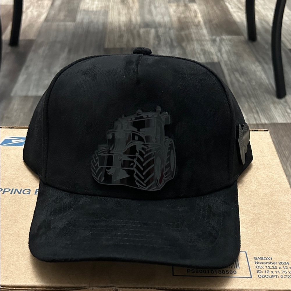 Black Tractor Design Cap